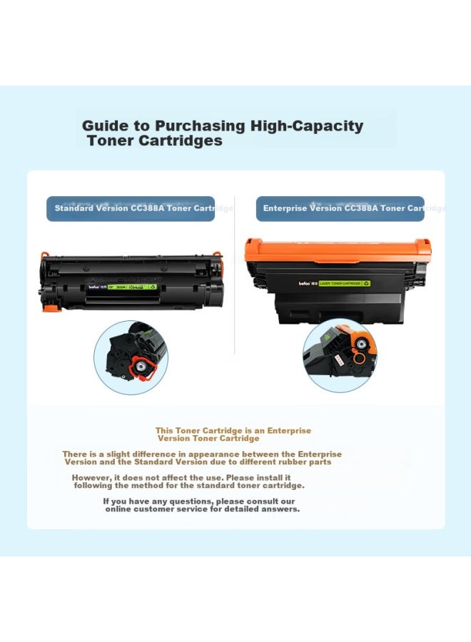 Befon 388A Toner Cartridge Compatible With Hp M126A, M1136, M126Nw, P1108, P1106, P1008, P1007, M1213Nf, 1216Nfh Printer Cartridge Cc388A Toner - Image 2