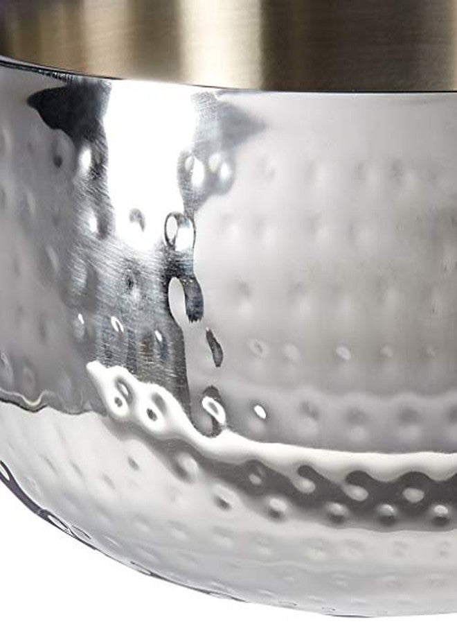 Elegance Hammered Salad Bowl - Double Wall Insulated Serving Bowl (11.5” Dia) - Image 5