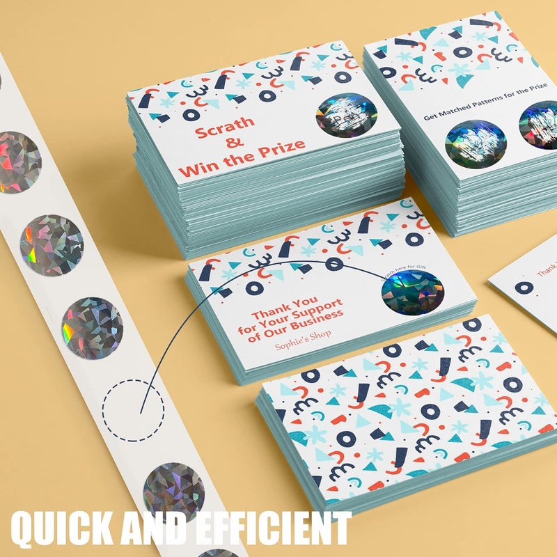 MR-LABEL Mr- Label – 1" Round Scratch Off Stickers – DIY Stickers for Gender Reveal | Reward Programs | Scratch Tickets (Holographic-Diamond, 500 Pcs) - Image 3
