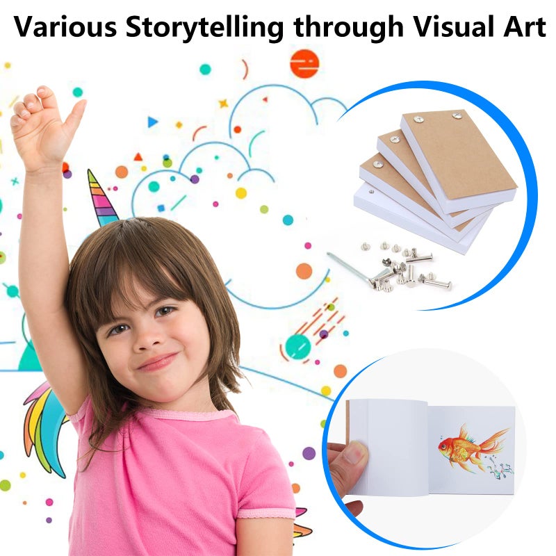 sponake Flip Book Kit with Light Pad - A5 LED Light Board/Box & 320 Sheets Flipbook for Drawing | Tracing | Sketching, Flip Books Paper with Holes & Binding Screws - Image 5