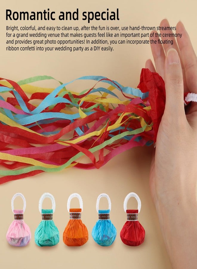 Motroce 10 Pack Streamers Poppers, Hand Throw Party Poppers, Colorful No Mess Confetti Poppers, Magic Paper Crackers for Birthday Wedding Celebrations School Opening Graduation - Image 5
