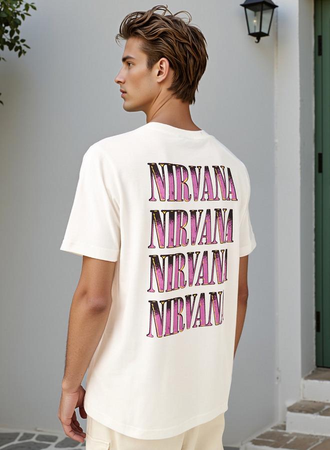 Splash FAV Nirvana Print Boxy T-shirt with Crew Neck and Short Sleeves - Image 1