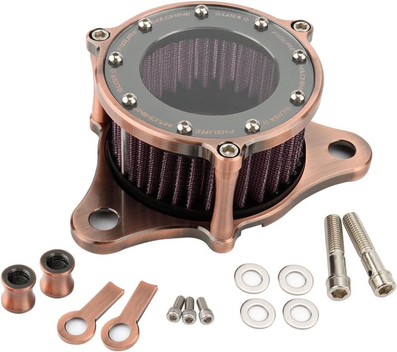 QASULER CNC Bronze Motorcycle Air Filter - Image 3