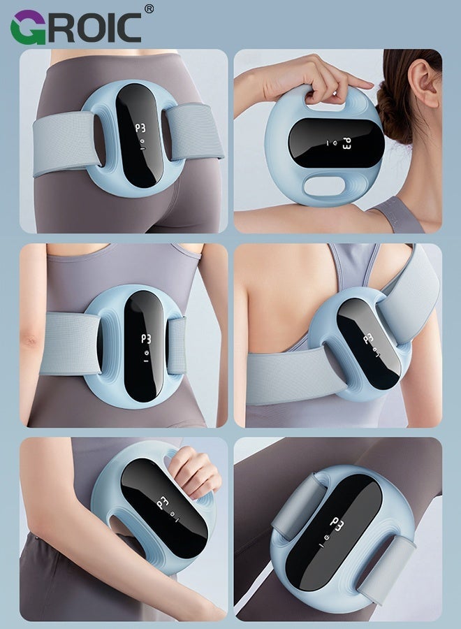 GROIC Slimming Belt, Abdominal Massager Portable Weight Loss Machine with 5 Massage Modes,Heating Pad for Period Cramps, Electric Waist Belt Device (Blue) - Image 5