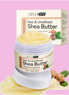 ATOANY 120g Shea Butter Pure Natural Raw Unrefined Shea Butter for Face Body Hair Moisturizing Hydrating Nourishing Soothing Shea Butter to Make Lotion and Soap Lip Balm Moisturizer  - Image 1