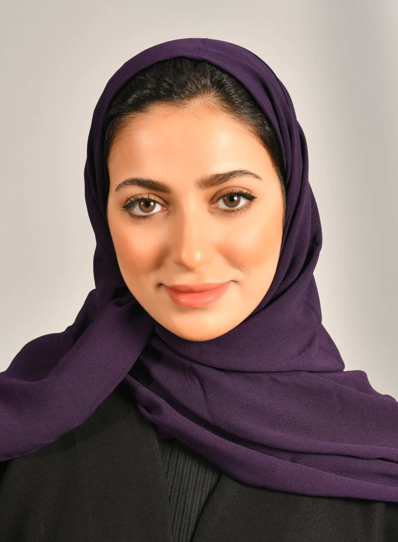 عبايات حوراء طرحه حرير بلون بنفسج داكن