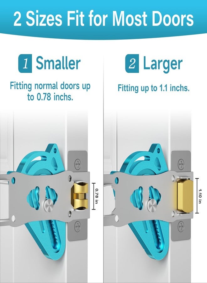 Urgeeo Metal Portable Door Lock for Travel Hotel Room Safety - Hotel Door Locks for Travelers Security, Extra Door Lock from Inside, Apartment Room Security Latches & Bolts Travel Essentials,Blue - Image 2