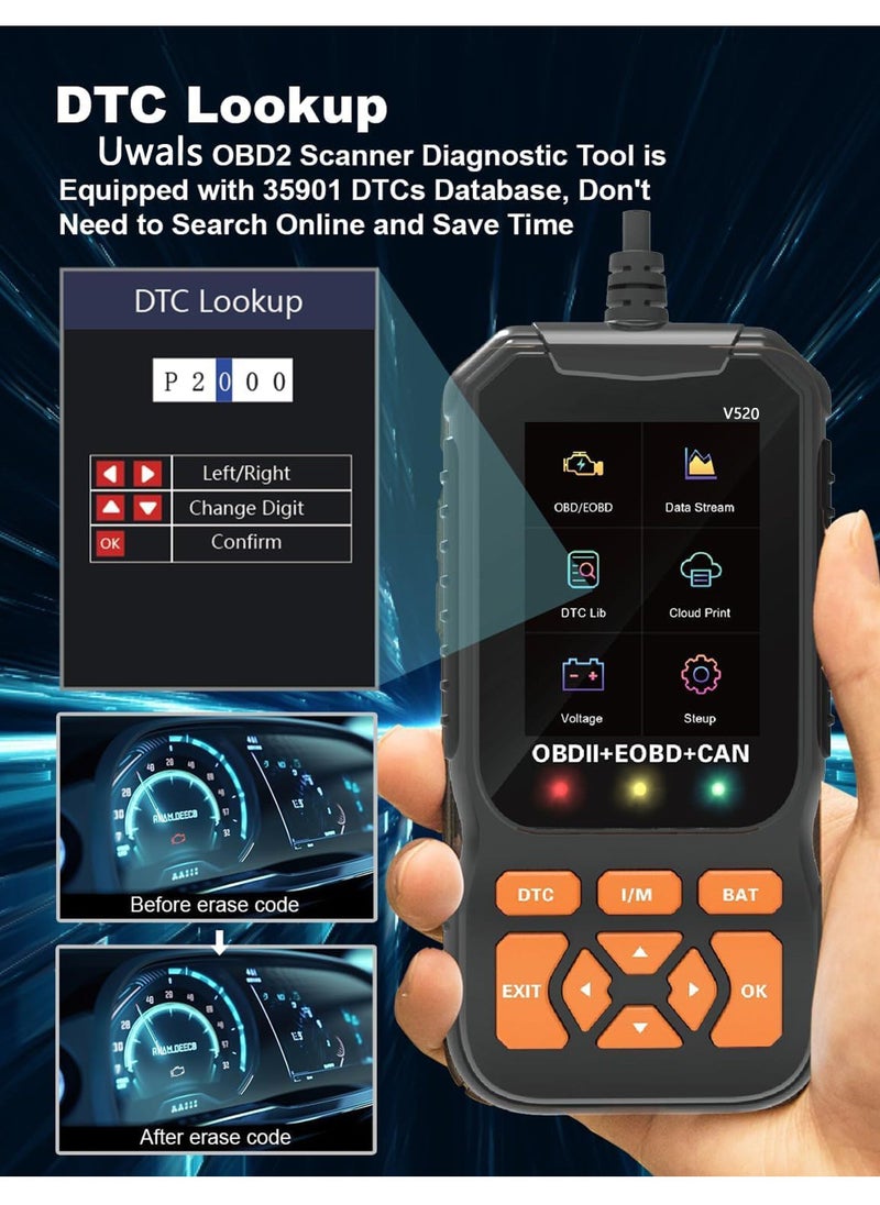 إسكدنيا أداة تشخيص OBD2 الاحترافية 2024، محرك فحص تلقائي محسن مع قراءة/مسح رمز الخطأ، 35901 رمز تشخيصي للخطأ، طباعة بيانات سحابية، قارئ رمز ماسح للسيارات بعد عام 1996 - Image 4