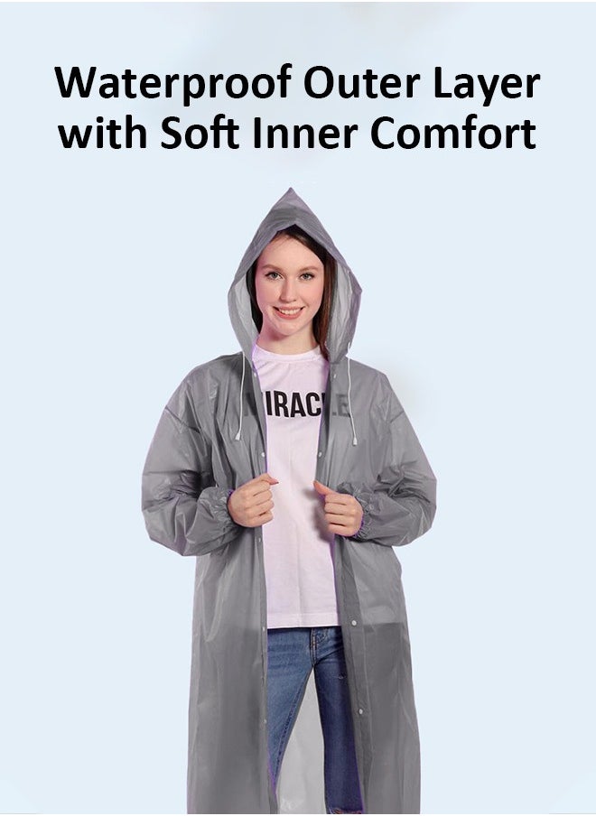 Generic - 2-Pack EVA Waterproof Raincoats for Men and Women, Portable, Lightweight, Reusable – Extended Length, Thickened, Perfect for Outdoor Activities - Image 1