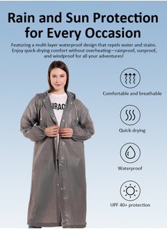 2-Pack EVA Waterproof Raincoats for Men and Women, Portable, Lightweight, Reusable – Extended Length, Thickened, Perfect for Outdoor Activities