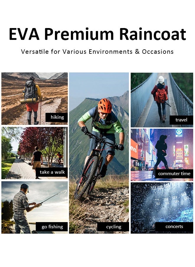 Generic - 2-Pack EVA Waterproof Raincoats for Men and Women, Portable, Lightweight, Reusable – Extended Length, Thickened, Perfect for Outdoor Activities - Image 1