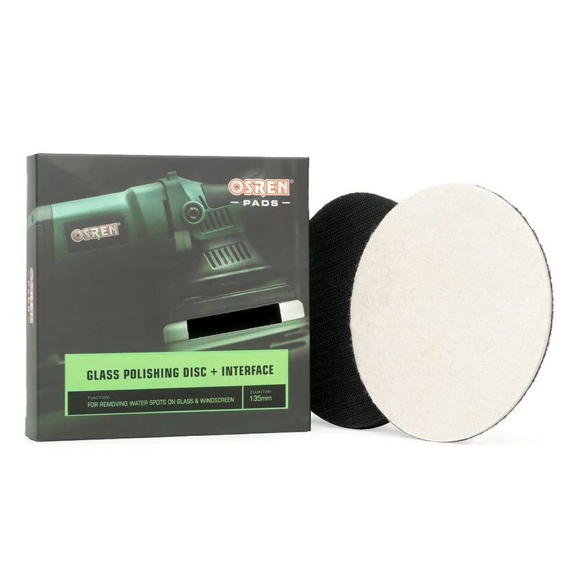 OSREN 5 Glass Polishing Disc with Foam Interface Hook and Loop Glass polishing pad for Machine polishing to Remove Water Spots and Stains - Image 3