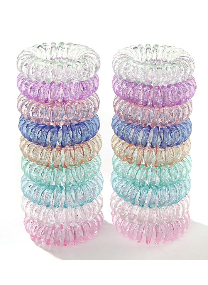 ORiTi Hair Ties 18 PCS Spiral Hair Ties No Crease No Pulling Hair Matte Color Coil Elastics Phone Cord Hair Ties Ponytail Holder Suitable for Girls Teens and Women with Thick Or Thinning Hair  - Image 1