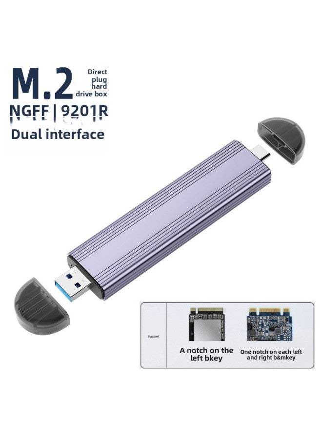 Dual Interface In-line TYPE-C3.1SSD Solid State Hard Disk Box USB3.0 Dual Protocol NGFF NVME Hard Disk-Color:M11-In-line NGFF-5Gbps