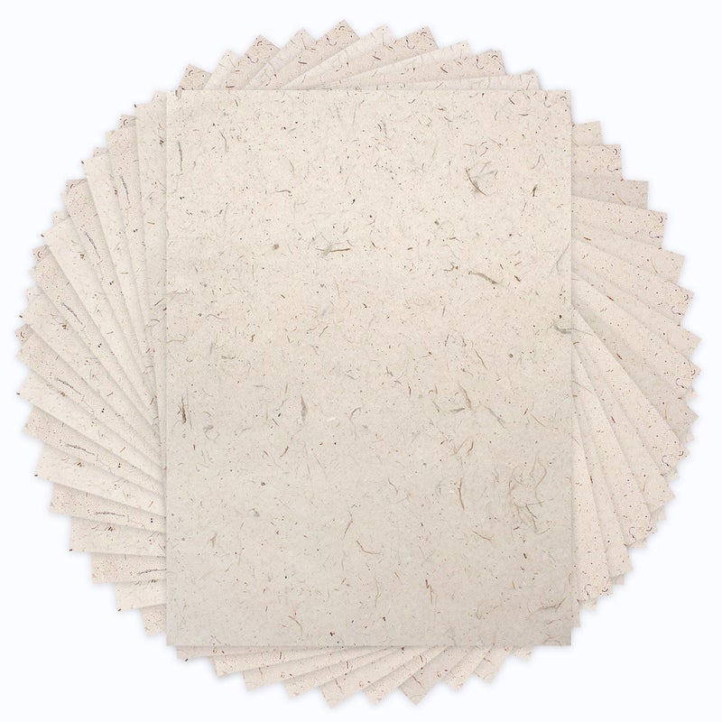 Benvo 50 Sheets A4 Natural Mulberry Paper Visible Leaves Fiber Rice Paper Printable Decoupage Tissue Paper Sheets for Writing, Painting, Card Making, DIY Crafts(8.3x11.7in, Semi Transparent Jute) - Image 1