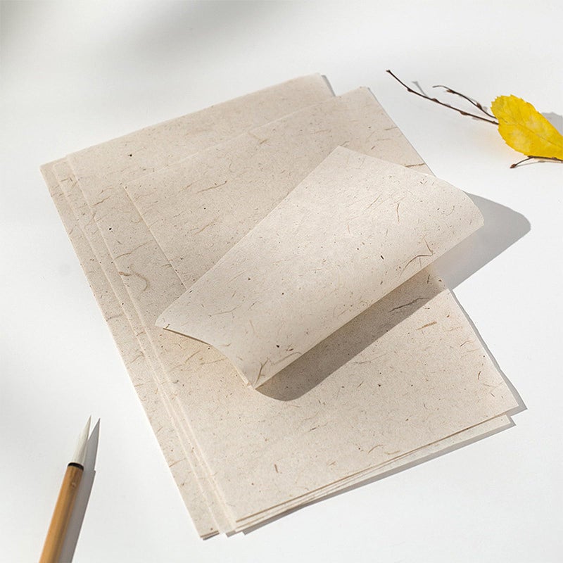 Benvo 50 Sheets A4 Natural Mulberry Paper Visible Leaves Fiber Rice Paper Printable Decoupage Tissue Paper Sheets for Writing, Painting, Card Making, DIY Crafts(8.3x11.7in, Semi Transparent Jute) - Image 4