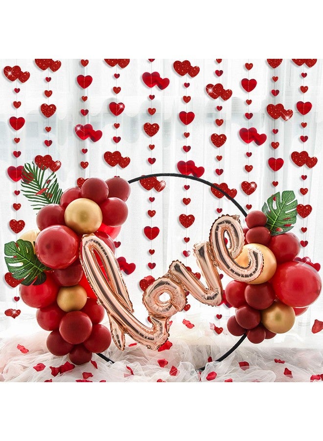 بينك بلوم ديكورات حفلات عيد الحب من pinkblume، إكليل قلب أحمر لامع معدني، لافتة على شكل قلب، لحفلات الذكرى السنوية، وعيد الأم، والخطوبة، وحفلات الزفاف، وحفلات توديع العزوبية، ومستلزمات حفلات توديع العزوبية - Image 4