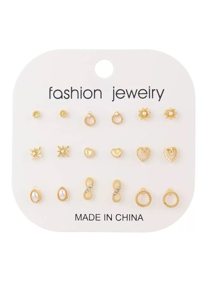 Vynara Fashion Multi Element Stud Earrings Set for Women Elegant Versatile Minimal Jewelry - Image 1
