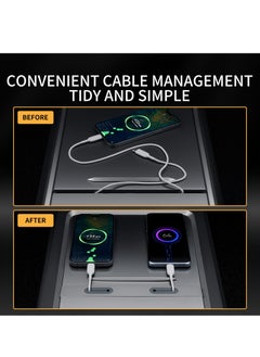 KASTWAVE موزع USB من Tesla لسيارة Tesla Model 3، ملحقات طراز Y 2023 2022 2021، منظم كابلات وحدة التحكم المركزية Tesla، محطة إرساء ملائمة بنسبة 100% لوحدة التحكم المركزية  - Image 3