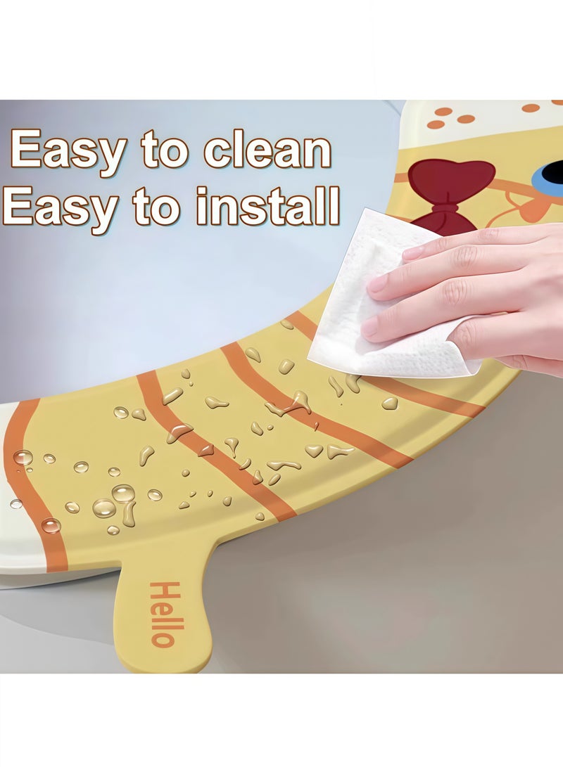 EVA Toilet Seat Cover with Handle Thick Warm Cushioned Stick-On Waterproof Reusable Toilet Cushion Pad - Image 3