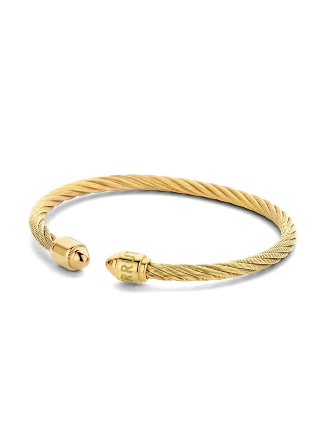 CERRUTI 1881 Couture Gold Plated Twisted Cable Cuff Bracelet for Women
