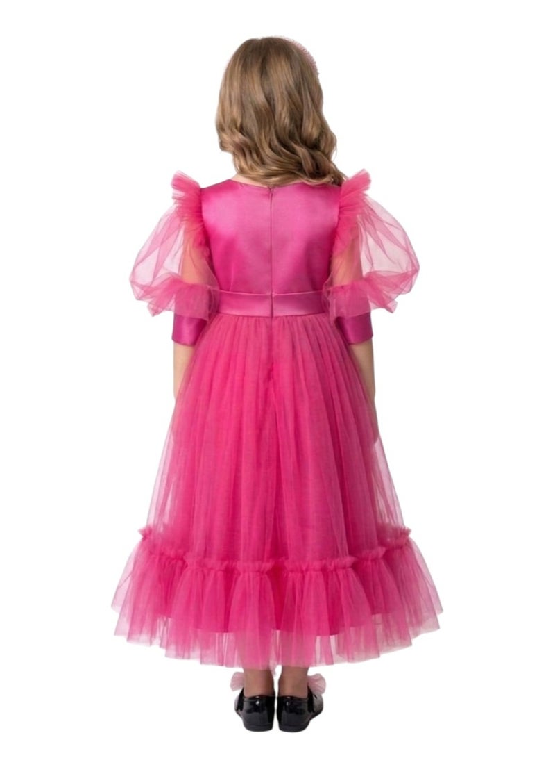 D'Daniela Bow Detailed Princess Maxi Dress Fuchsia - Image 2