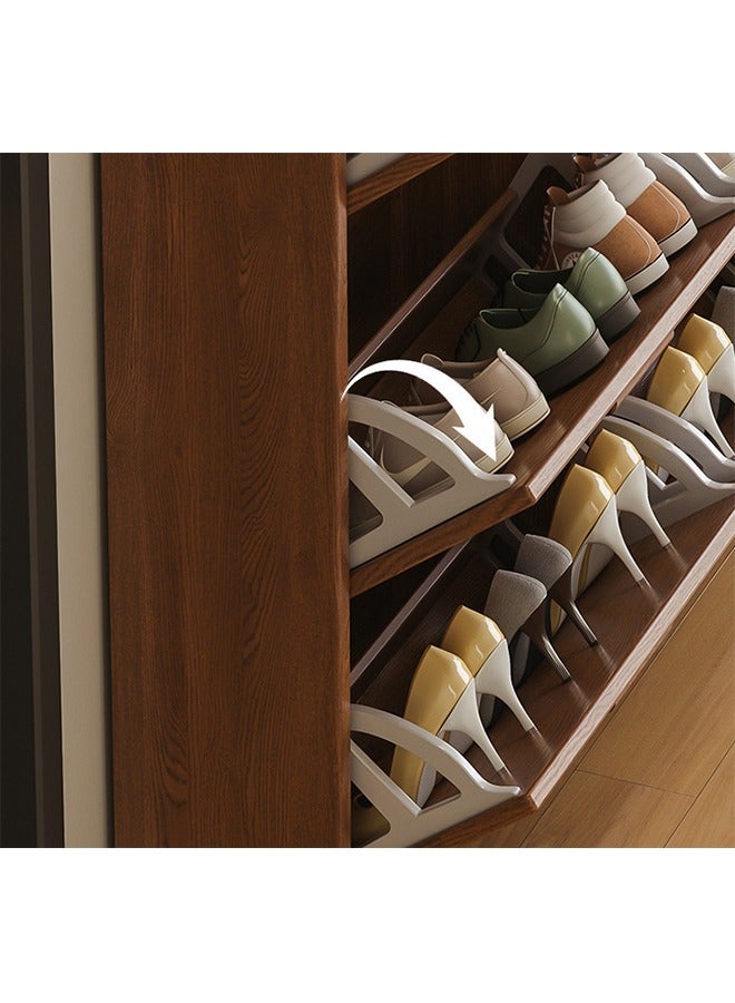 Wooden Shoe Storage Cabinet with 3 Flip Doors, Shoe Rack with Detachable Shelves & Countertop - Space Saving Entryway, Hallway, Living Room Organizer  (White-100×24×120CM) - Image 4