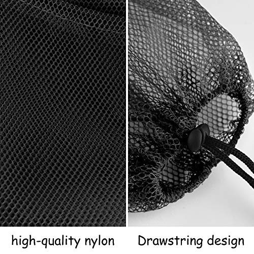 KUUQA 10 Pcs Drawstring Bag, Laundry and Golf Ball Bag, Nylon Mesh for Storage, Travel and Sports (Black, 13"x15.5") - Image 3