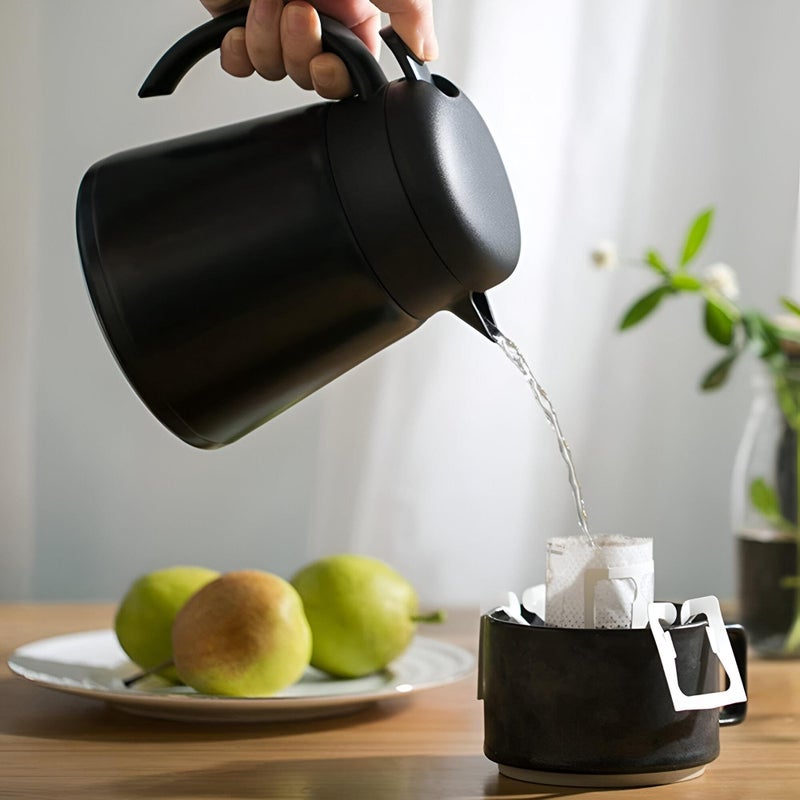 800ml Stainless Steel Coffee Jug with Double Wall Vacuum Insulation - Reliable Leak Proof Thermal Carafe for Exceptional Heat and Cold Retention for Your Coffee (Red, 1 Thermo) - Image 4