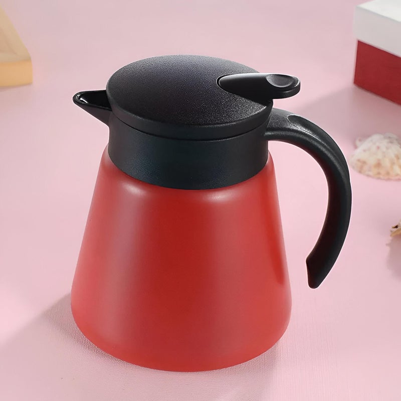 800ml Stainless Steel Coffee Jug with Double Wall Vacuum Insulation - Reliable Leak Proof Thermal Carafe for Exceptional Heat and Cold Retention for Your Coffee (Red, 1 Thermo) - Image 1