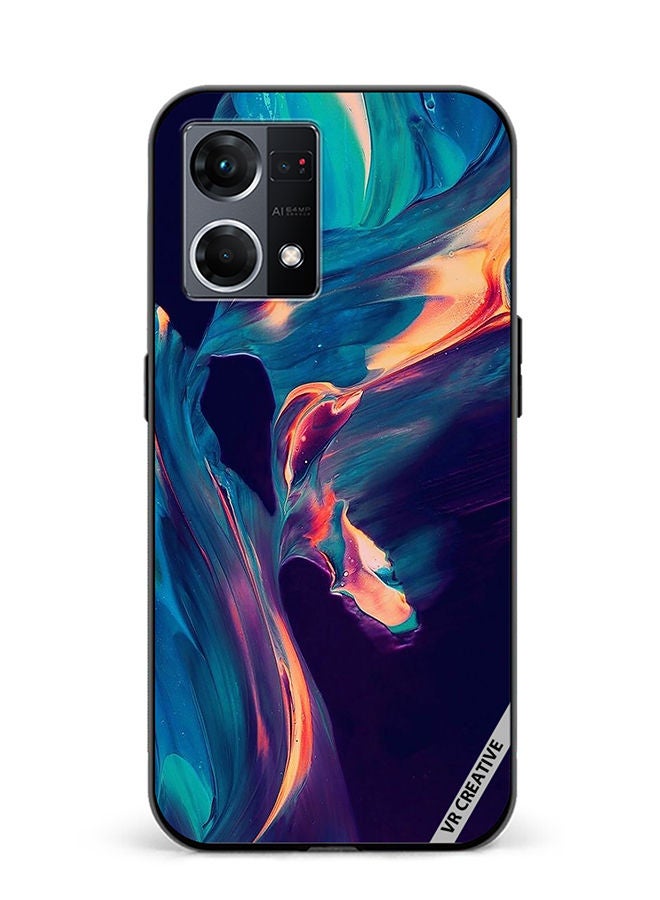 VR CREATIVE Protective Case Cover For Oppo Reno8 4G Abstract Design Multicolour - Image 1