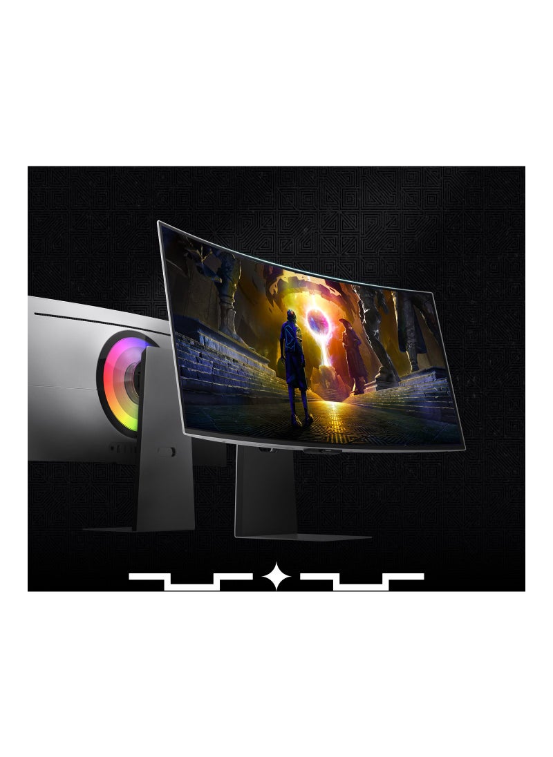 Samsung - Samsung Odyssey OLED G8 G85SD, 34-Inch Size UWQHD Ultra Wide Refresh Rate 175Hz Gaming Computer Monitor,Stunning colors and clarity on the Ultra WQHD display More accurate blacks and other colors, with less reflection Breaking fast, near-instantaneous reactions Ultra WQHD Glare-free OLED display 0.03ms response time Gaming hub - Image 1