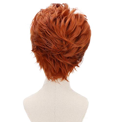 PARTY ZONE Short Orange Cosplay Wig-Man Synthetic Anime Role Play Wigs for Party Jesus Hair Halloween Costume Wig - Image 4