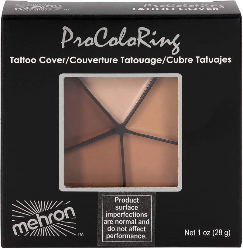 Mehron Makeup Tattoo Cover ProColoRing | 5 Color Wheel Pro Color Ring| Made in the USA | Tattoo Cover Up Makeup | Concealer - Image 2