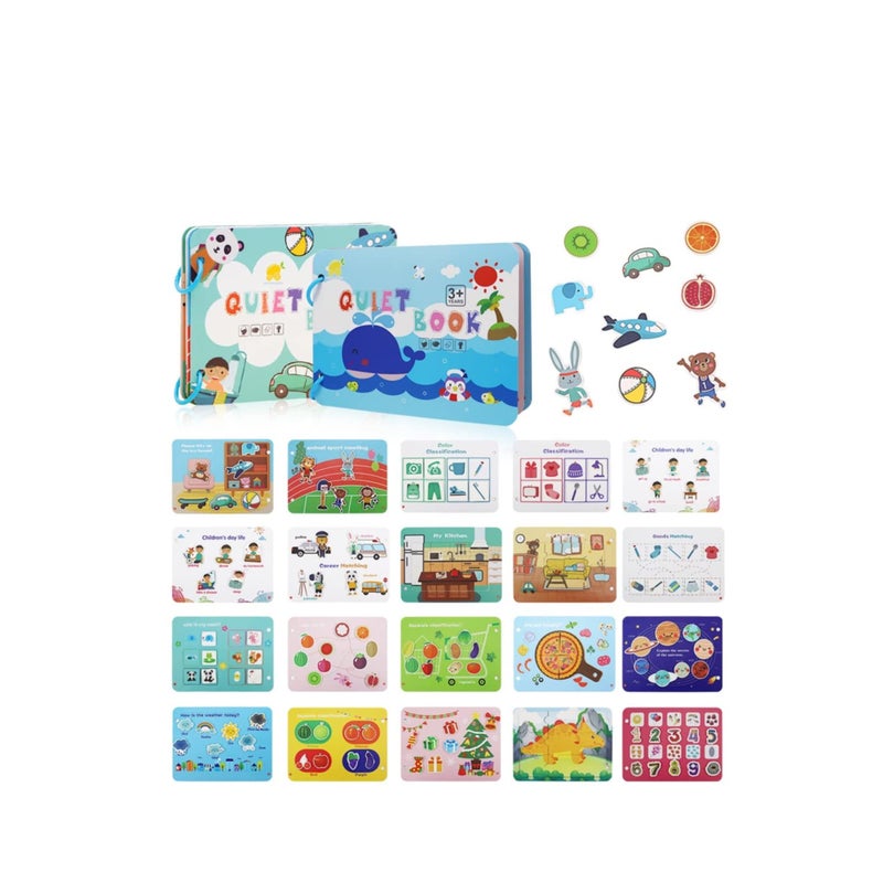 SOLARAE Quiet Book for Toddlers Activity Toys Early Learning Toy for Kids Sensory Education Preschool Learning Book - Best Gifts for Boys and Girls Aged 2 3 4 5 6 (2 Pack) - Image 1