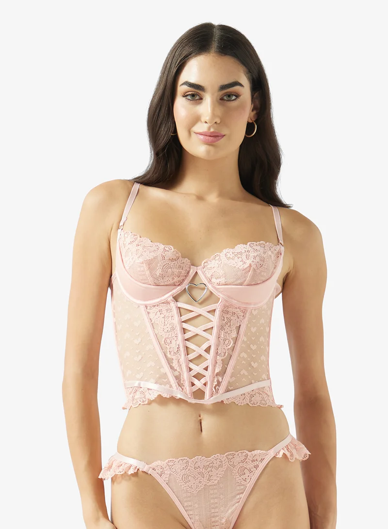 Ginger 2PC Lace Corset Bralette & Brief Set