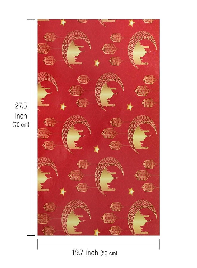 WRAPAHOLIC Eid Wrapping Paper Sheet - 12 Sheets Ramadan Kareem Moon Stars Lantern Mosque Design Folded Flat for Islam Holiday Party Celebration - 19.7 Inch x 27.5 Inch Per Sheet - Image 2