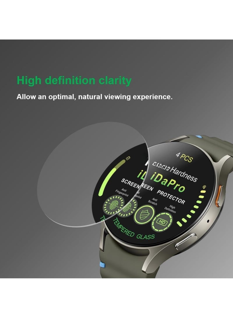 SARAOONT Samsung Galaxy Watch 7 44mm 4 Pack 10H Glass Screen Protector Anti Scratch HD Clarity Bubble Free Easy Install - Image 4