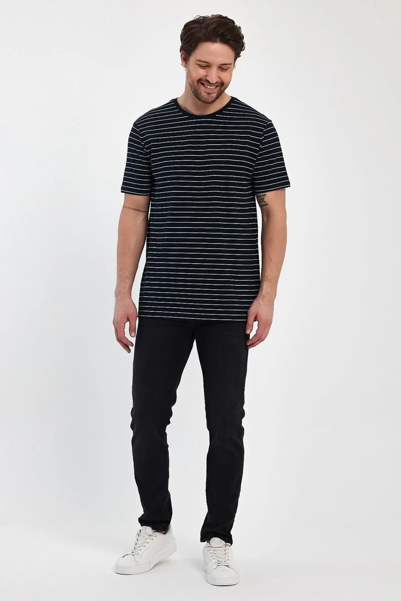 الكسندر جاردي Crew Neck Striped T-SHIRT(ERK-5987)
