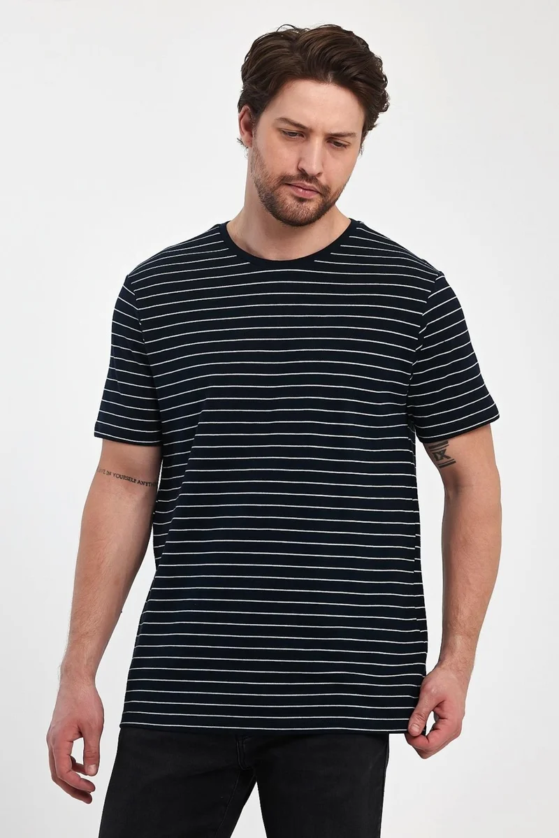 الكسندر جاردي Crew Neck Striped T-SHIRT(ERK-5987)