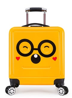 Generic Kids Travel Suitcase Trolley, 20" Carry-on Luggage with Emoji Sticker & Spinner Wheels, Water-resistant PC Kids Luggage Bag for Boys and Girls  - Image 1