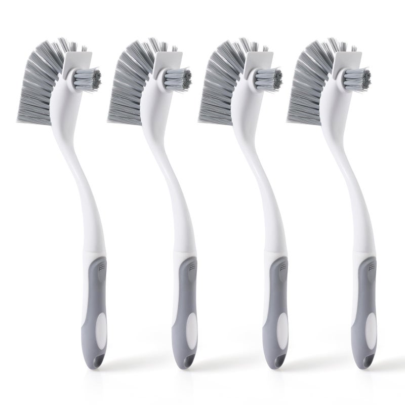 CLEANHOME 4-Pack Heavy-Duty Dish Scrub Brushes with Stiff Non-Scratch Bristles & Long Handle - Multi-Purpose Kitchen Cleaning Brushes for Pots, Pans, Bottles, Deep Cleaning - Image 1