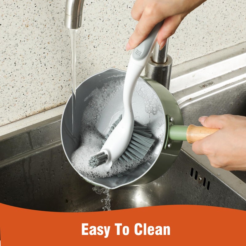 CLEANHOME 4-Pack Heavy-Duty Dish Scrub Brushes with Stiff Non-Scratch Bristles & Long Handle - Multi-Purpose Kitchen Cleaning Brushes for Pots, Pans, Bottles, Deep Cleaning - Image 5