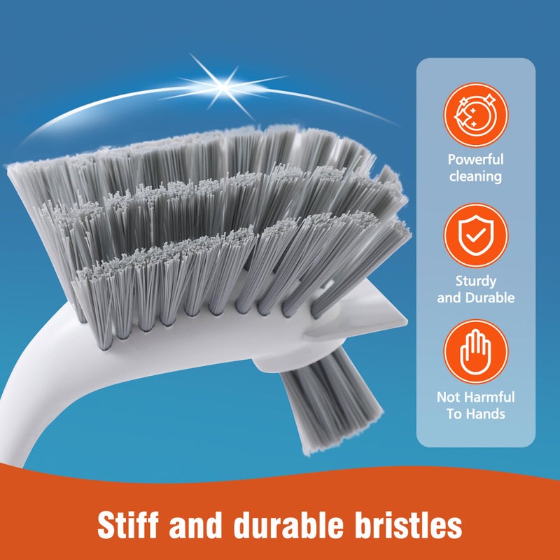CLEANHOME 4-Pack Heavy-Duty Dish Scrub Brushes with Stiff Non-Scratch Bristles & Long Handle - Multi-Purpose Kitchen Cleaning Brushes for Pots, Pans, Bottles, Deep Cleaning - Image 3