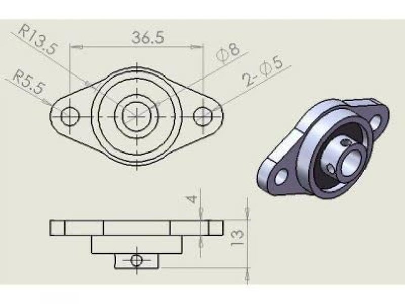 End Support Pillow Block Bearing 8mm - Image 2