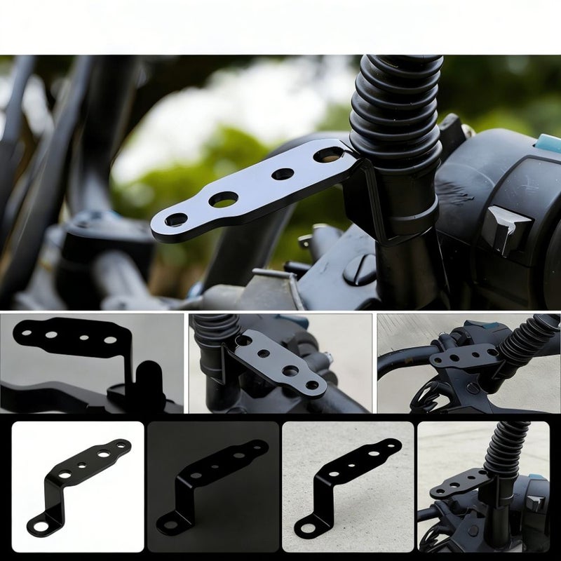 Black 3 Pack Universal Z Type Rearview Mirror Brackets Iron Mount for Motorcycles and Scooters - Image 4