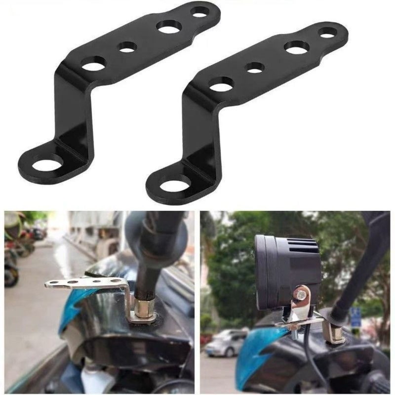 Black 3 Pack Universal Z Type Rearview Mirror Brackets Iron Mount for Motorcycles and Scooters - Image 2