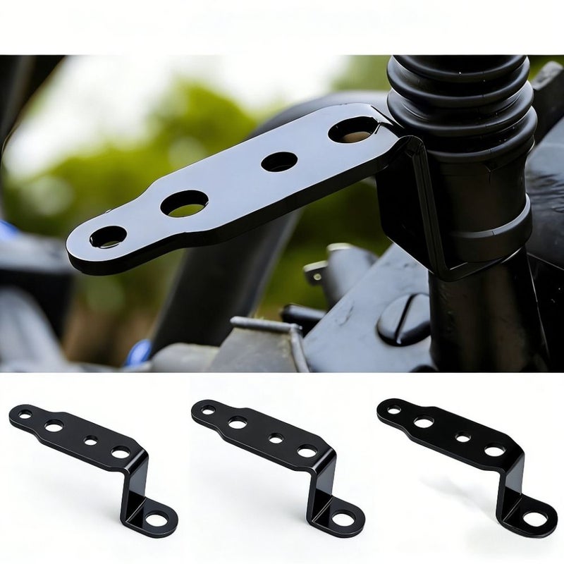 Black 3 Pack Universal Z Type Rearview Mirror Brackets Iron Mount for Motorcycles and Scooters - Image 5