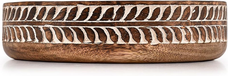 Kaizen Casa Fruit Bowls Mango Wood Round Shaped Fruit Bowls for Farmhouse Dcor Bowl for Kitchen Dcor 10 X 10 X 25 - Image 2