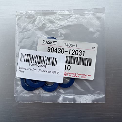 BENEDETTO [OEM Products] BENEDETTO Auto Service 10 PCS Oil Drain Plug gaskets/Crush washers Replacement for Toyota Drain Plug Washer Replaces# 90430-12031 Aluminum (QTY10) - Image 1